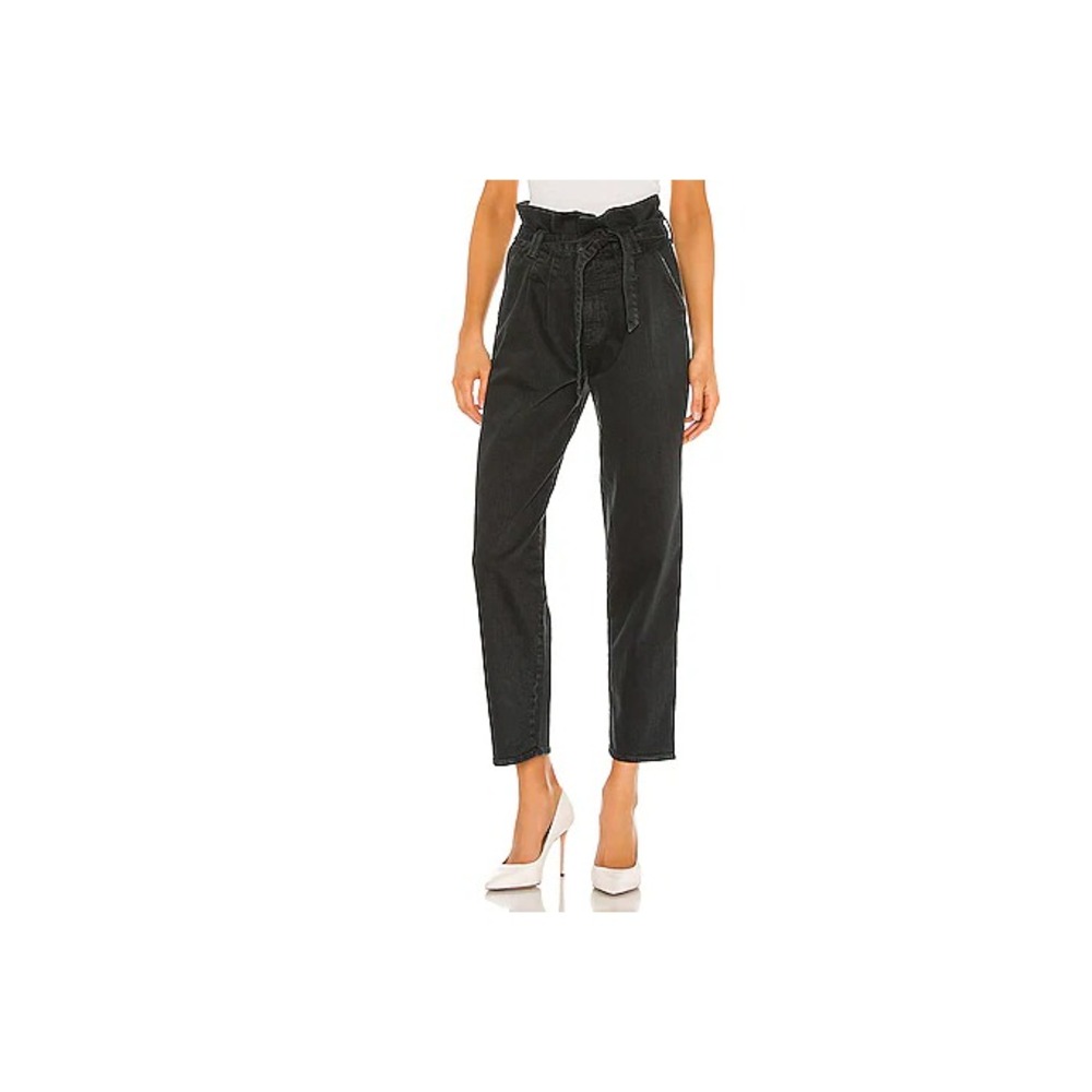 Mother Superior The Greaser‎ Paperbag Pleat Pants Womens Black High Rise 34 NEW